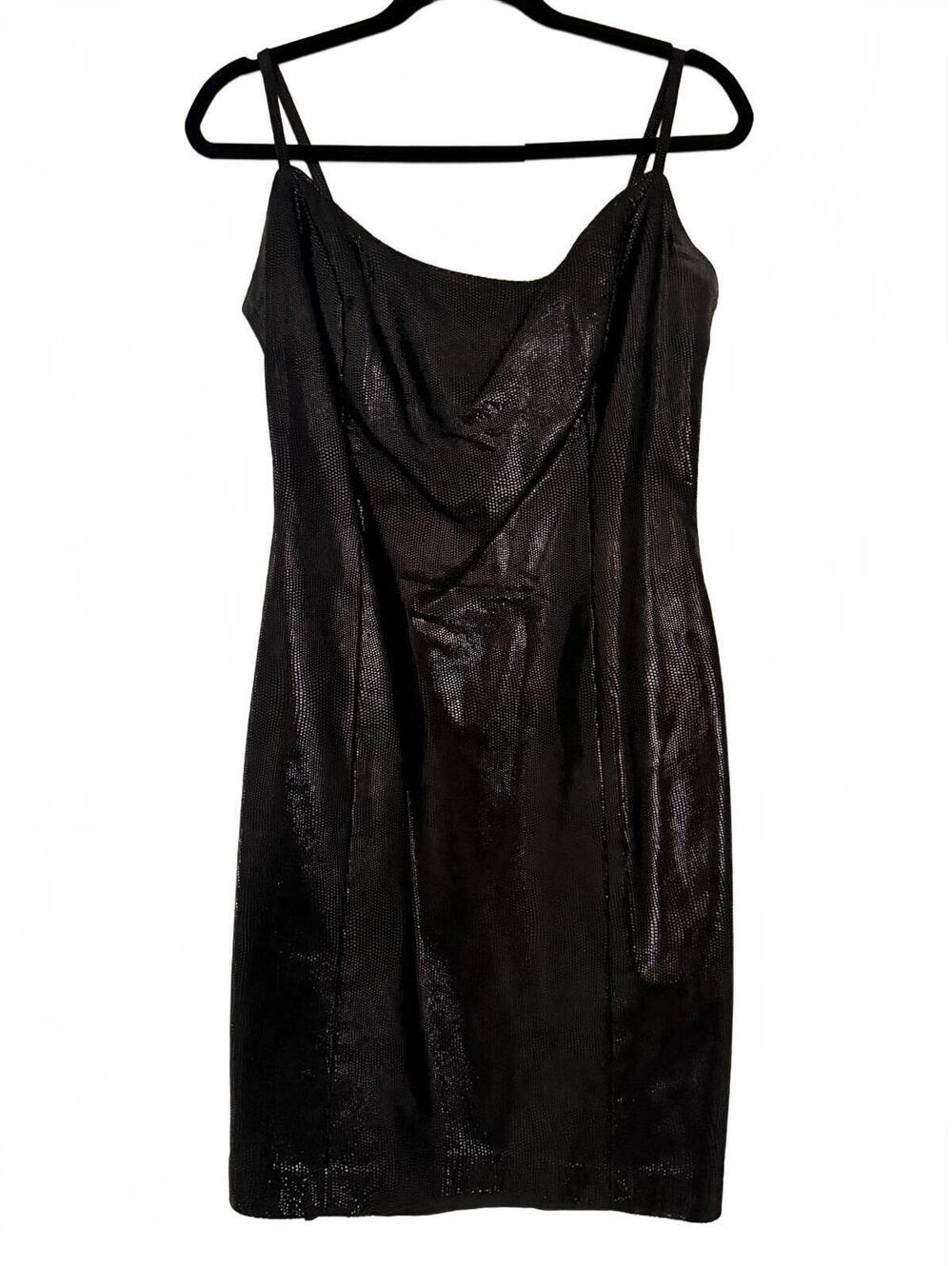 Danier Black Genuine Leather Slip Dress Size L